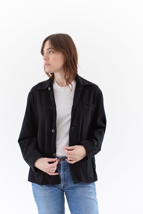 Vintage Overdye Black Flannel Shirt Jacket | Pajam