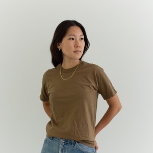 Army Brown T-shirt Cotton Crewneck Tee 