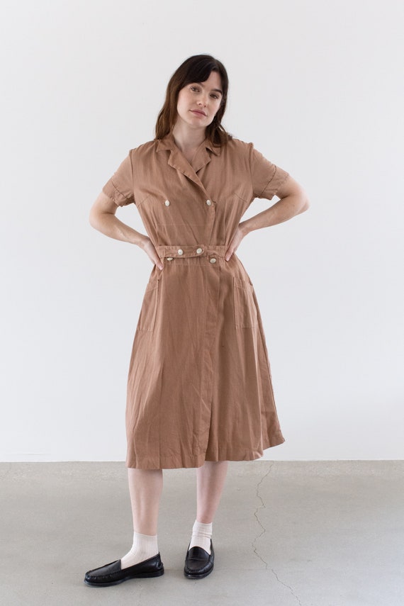 Vintage Pink Short Sleeve Wrap Dress Smock | Overd