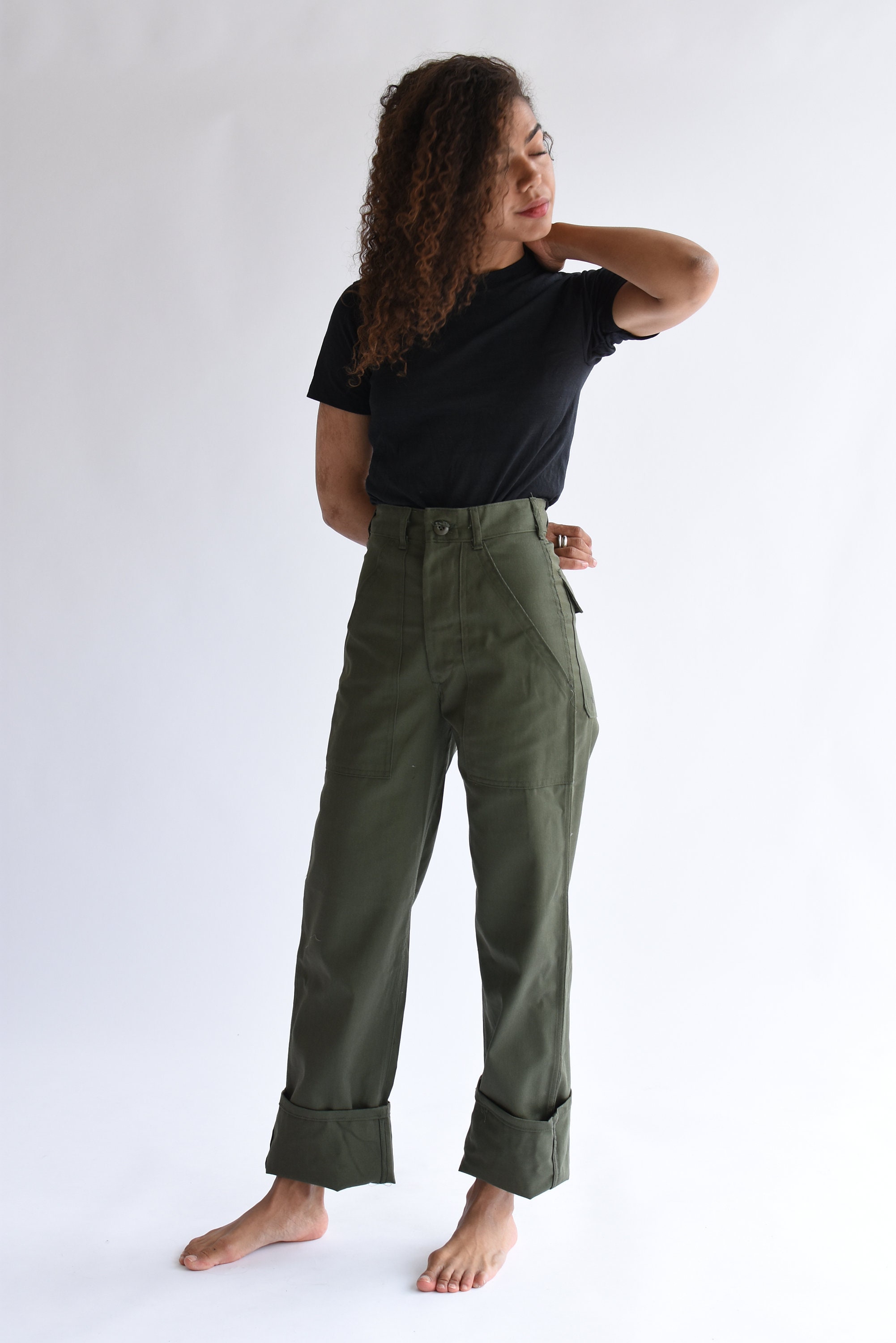 Vintage 24 Waist Army High Waist Pants 