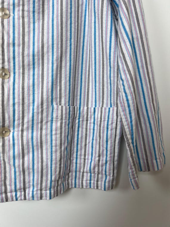 FINAL Sale Vintage Blue Pink White Vertical Strip… - image 4