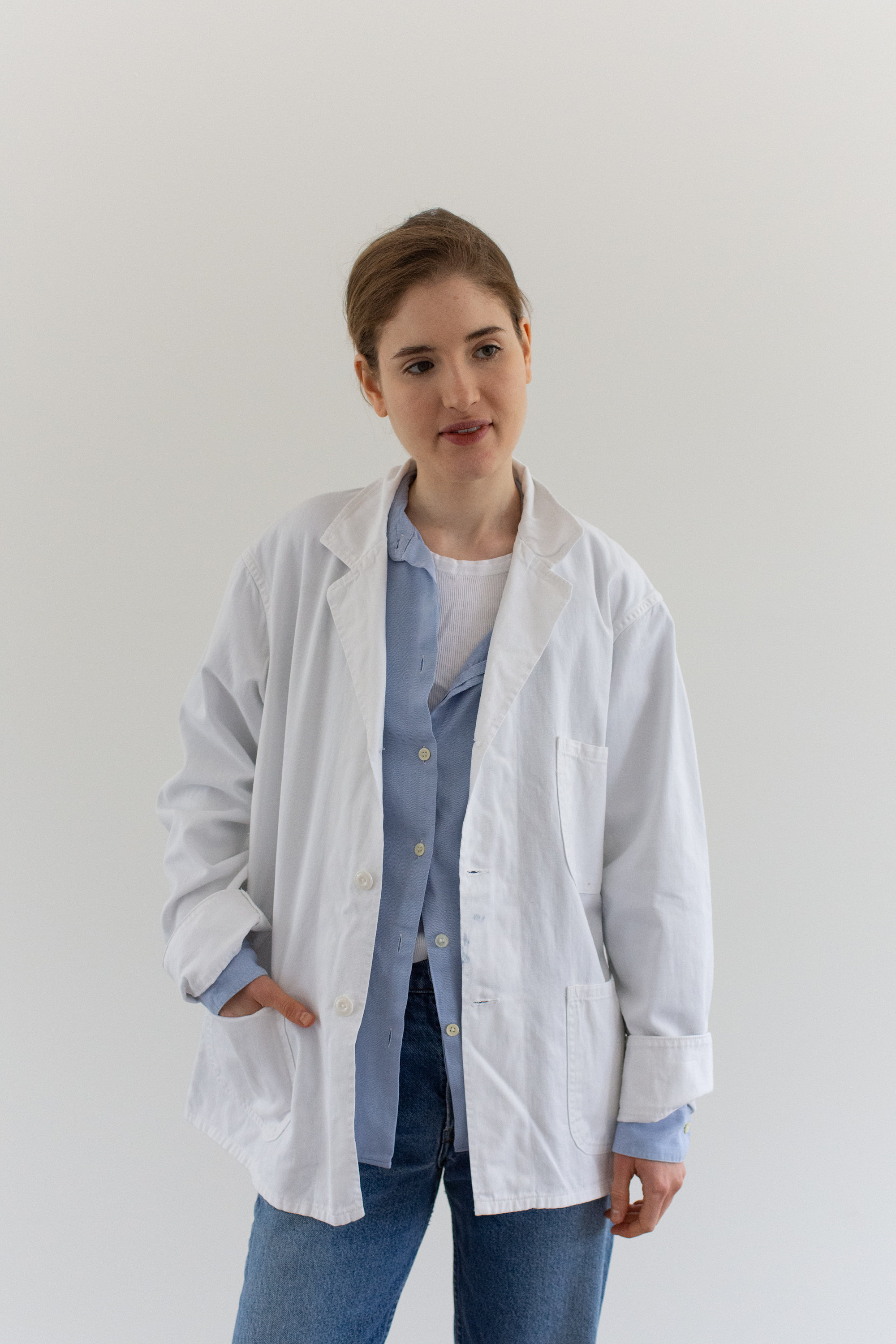 Vintage White Cotton Chore Coat | Painter Workwear Jacket Vintage White Cotton Chore Coat | Painter Workwear Jacket