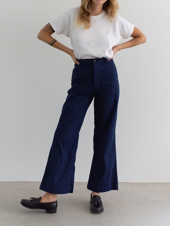 Vintage 27 28 29 Waist Button Fly High Rise Jeans… - image 2