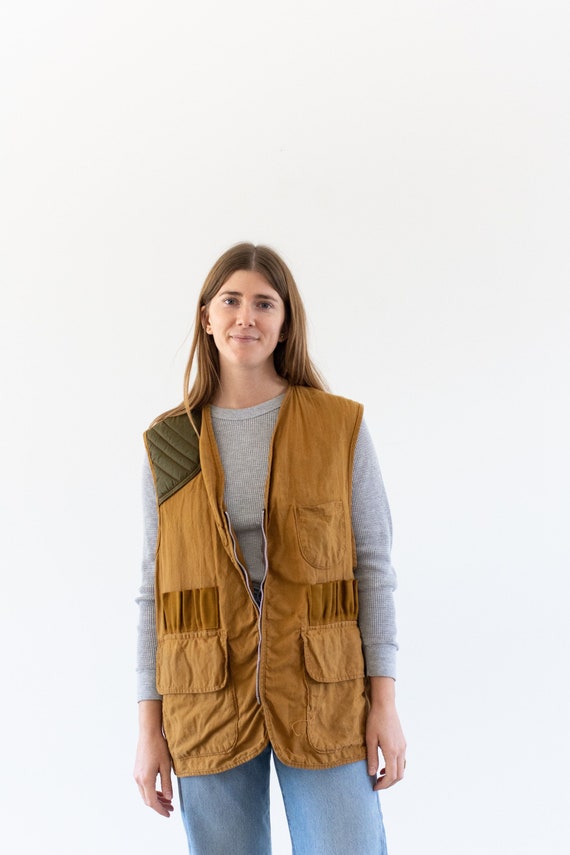 Vintage Tan Canvas Fishing Vest | Saftbak Unisex M