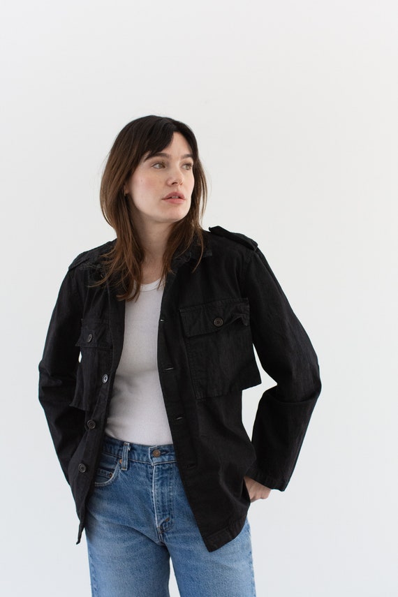 Vintage Black Herringbone Twill Army Shirt Jacket Unisex HBT Overshirt Shacket S M Etsy