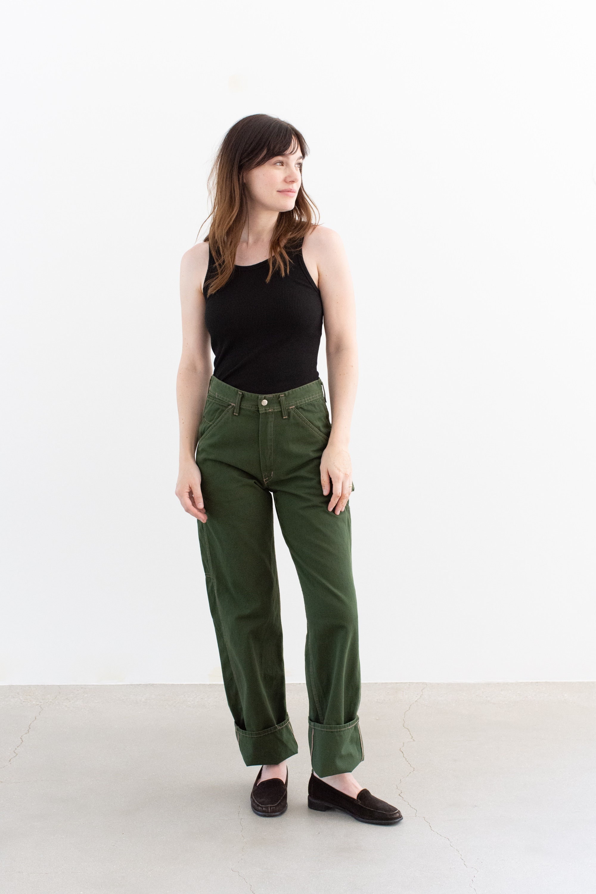 Vintage 26 27 28 29 Waist Forest Green Cotton Utility Vintage 26 27 28 29 Waist Forest Green Cotton Utility