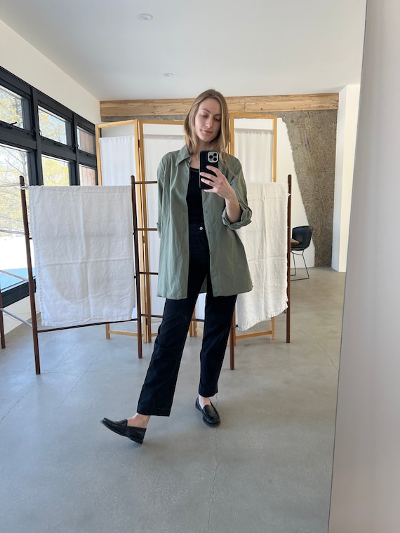 Vintage Sage Green Button up Shirt 