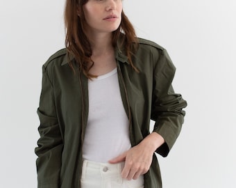 Vintage Forest Green Zipper Jacket | Unisex Ceiling Zero Blauer Utility Workwear | Made in USA | S M L |