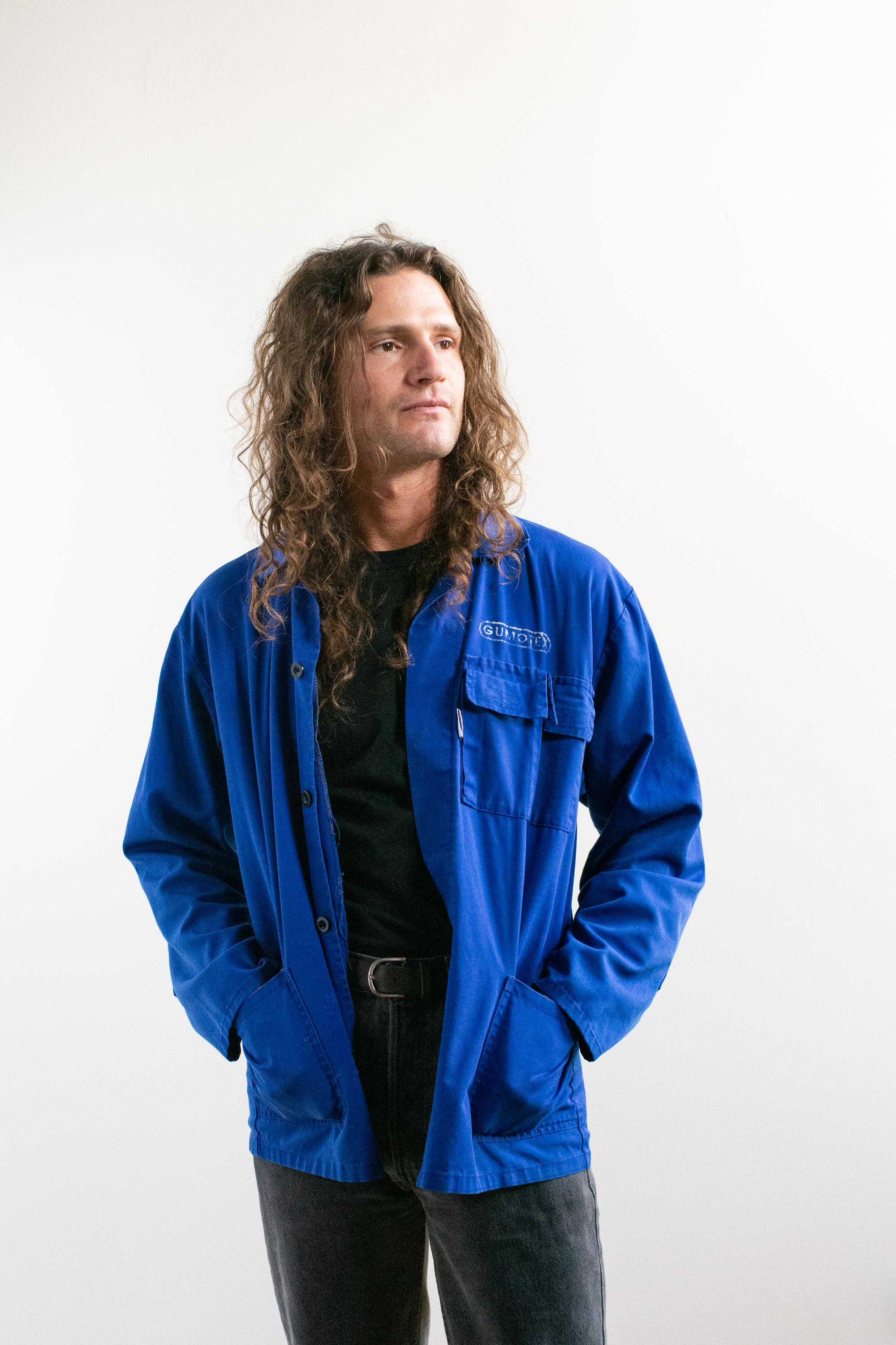 Vintage Cobalt Blue Chore Work Jacket | Unisex Worn in Cotton