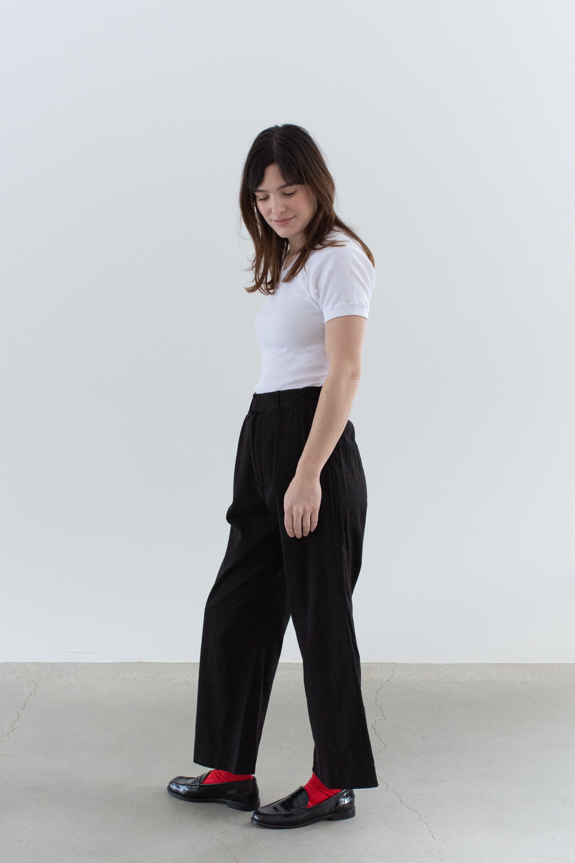 TA TUXEDO BACK BELT PANTS