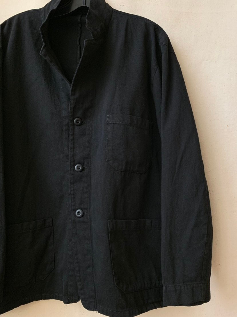 Vintage Black Overdye Classic Chore Jacket | Unisex Square Three