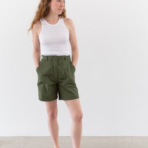 Vintage 25 26 27 28 29 Waist Poly Cotton Green Fatigue Shorts OG 507 Army Shorts Zipper Fly image 2
