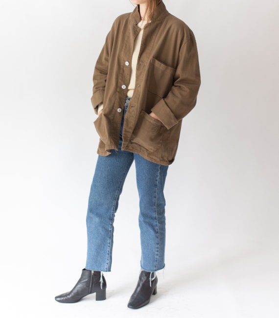 Vintage Mushroom Brown Overdye Chore Jacket | Doub