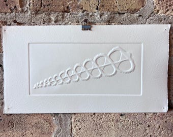 Vintage Lithograph white on white shell 11x6