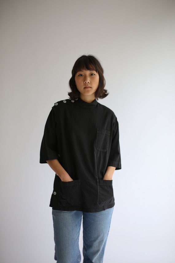 The Wardlea Smock in Black | Vintage Overdye Side 