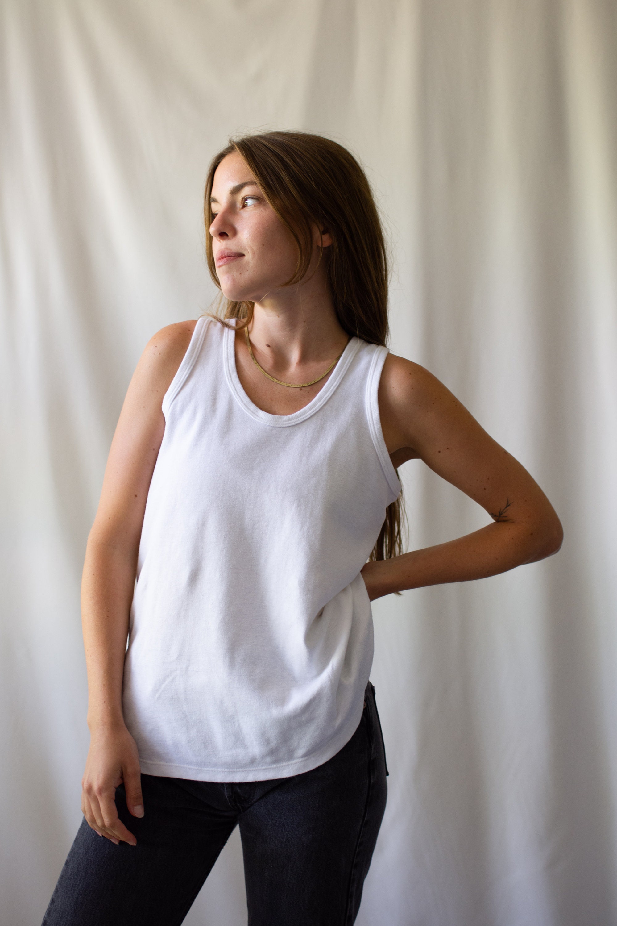 The Aveiro Tank | Vintage White Tank Top | 100% Thick Brushed