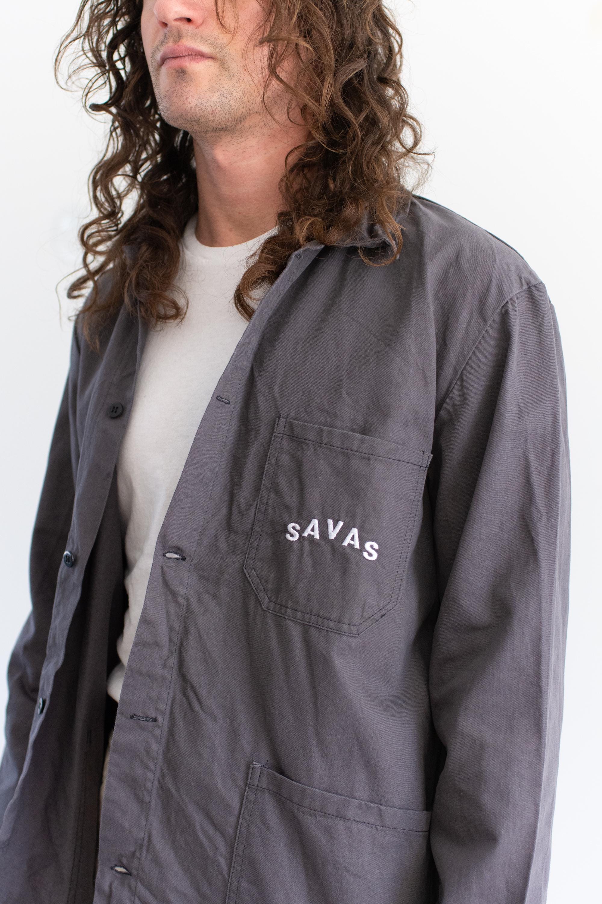 Vintage Grey Chore Coat | Unisex SAVAS Cotton Utility Work Jacket 