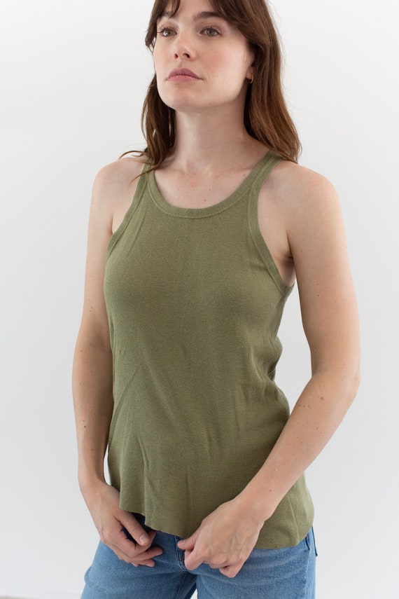 Vintage Olive Green Tank Top | Army Military 40s … - image 3