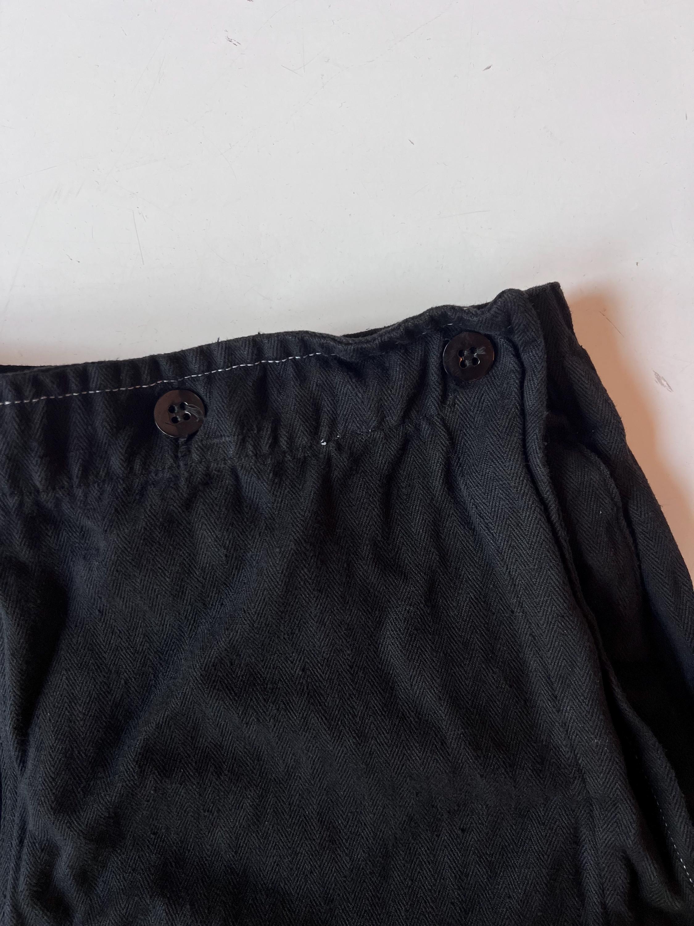 Vintage 30 32 Waist Black Herringbone Twill Sailor Pants | Six Button ...