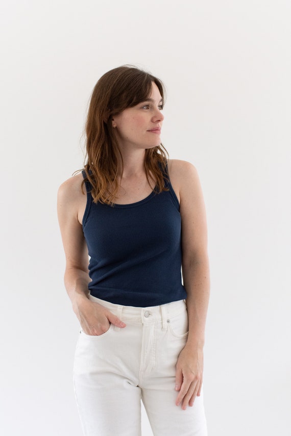 The Corsica Tank in Ocean Blue | Vintage Rib Knit 