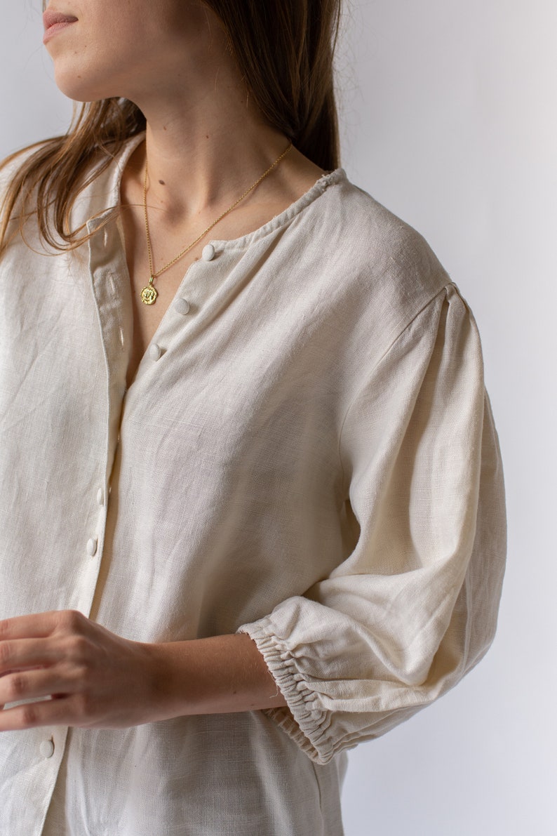 cream linen shirt womens