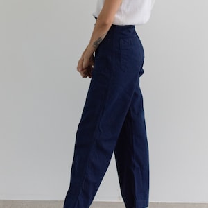 Vintage 27 28 29 Waist Button Fly High Rise Jeans Dark Wash wide Leg Flare Denim 60s Sailor Kick Flare Nautical image 4