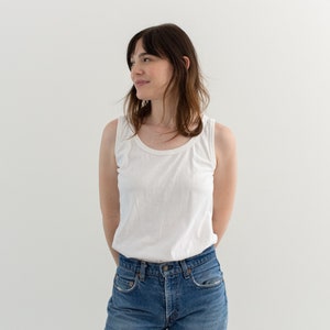 Das Hydra Tank in Weiß | Vintage Super Soft Tank Top | 100% Baumwolle Singlet | Unterhemd | Hergestellt in Griechenland | S M |