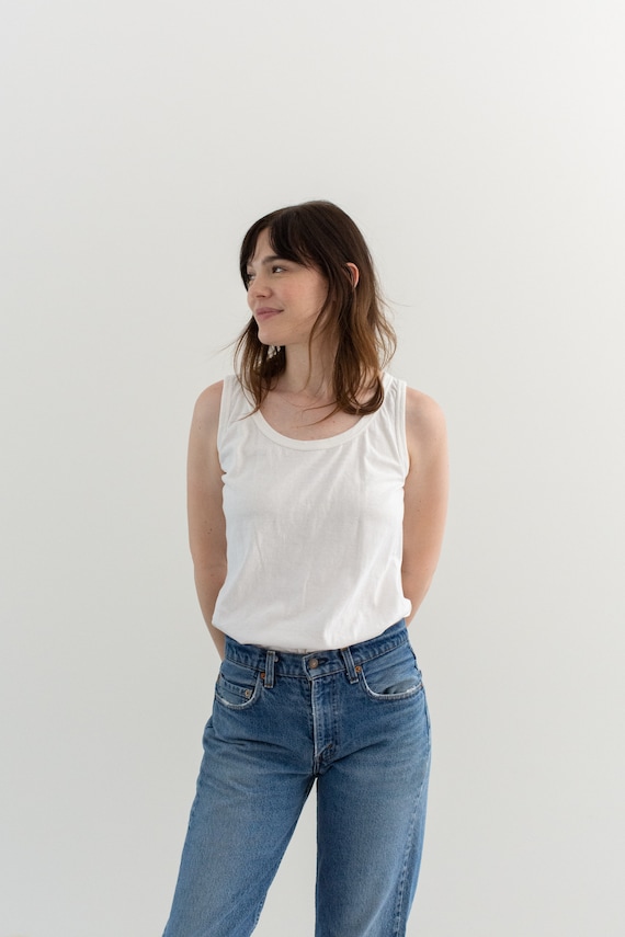 The Hydra Tank in White | Vintage Super Soft Tank Top | 100% Cotton Singlet | Undershirt | Made in Greece | S M |