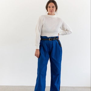 Vintage 29-41 Waist Matisse Blue Workwear Trousers Unisex Lightweight High Waist Cotton Pants Bright Blue Chino Waist 33-41" Waist