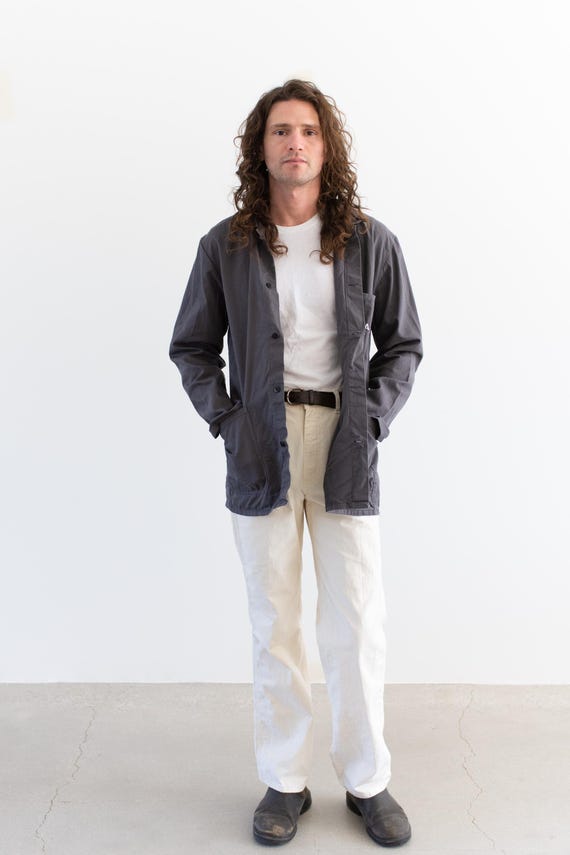 Vintage Grey Chore Coat | Unisex SAVAS Cotton Utility Work Jacket