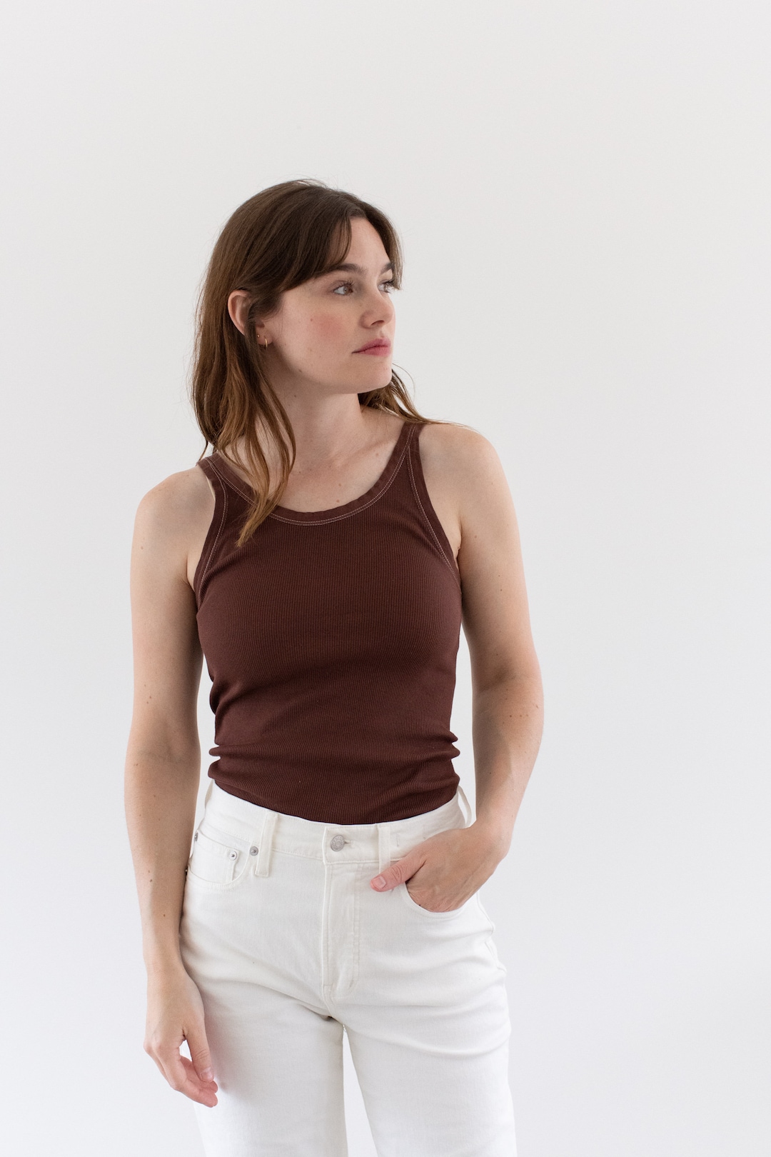 The Siena Tank in Eggplant | Vintage Rib Knit Tank | Ribbed Top