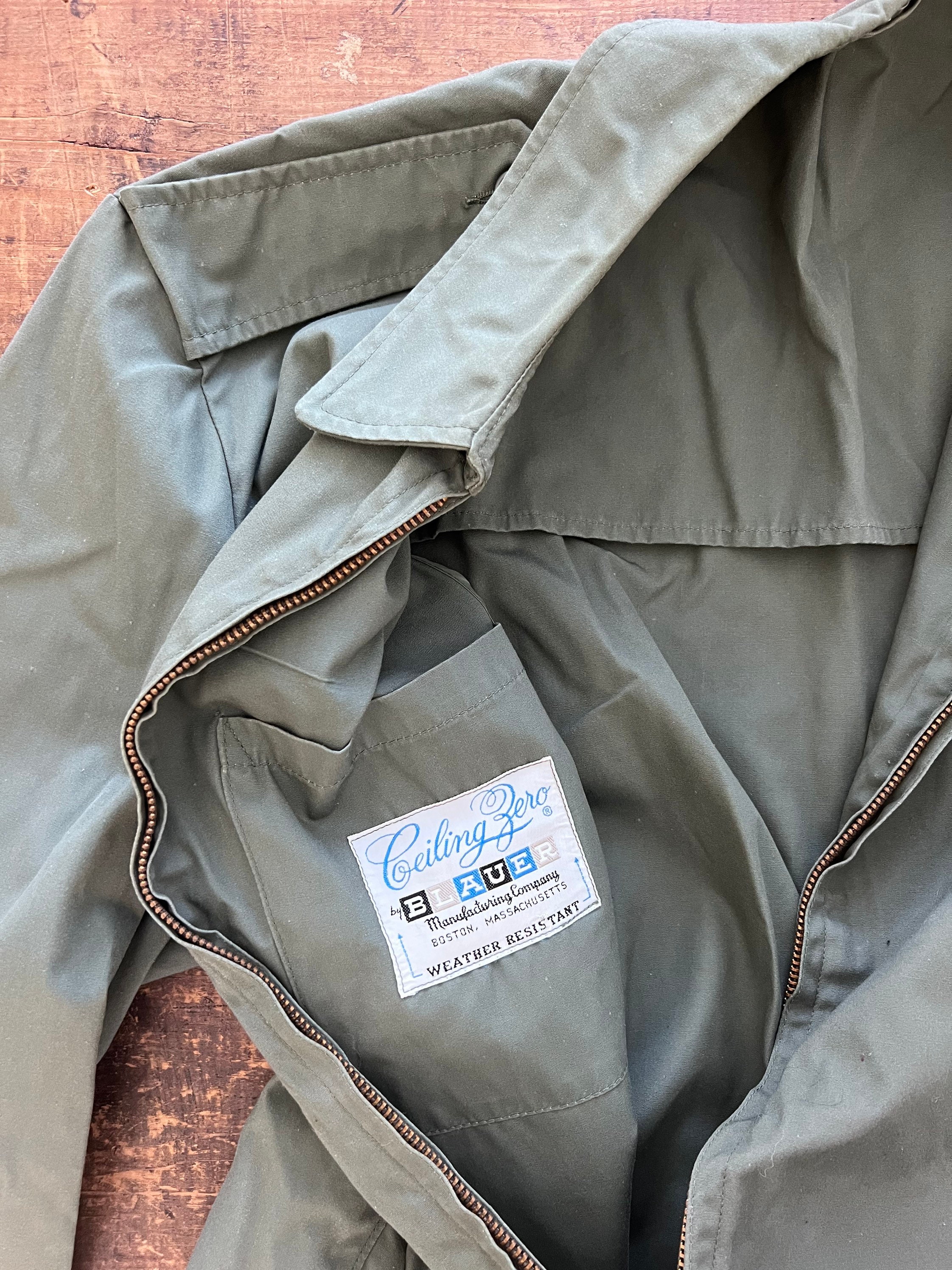 Vintage Sage Green Zipper Jacket | Unisex Ceiling Zero Vintage Sage Green Zipper Jacket | Unisex Ceiling Zero