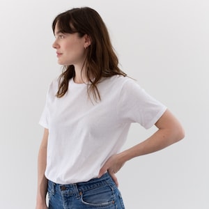 The Marseille Tee | Super Soft Deadstock Secondhand Modern Cotton White Crew Neck Tee T Shirt | XS S M |