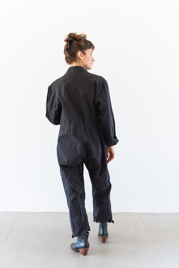 Vintage Black Cotton Canvas Coverall | Jump Suit … - image 6