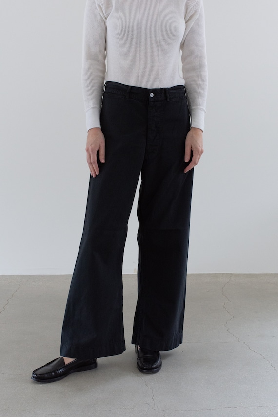 Vintage 30 Waist Black Sailor Flares 40s 50s Wide Leg Pant High  