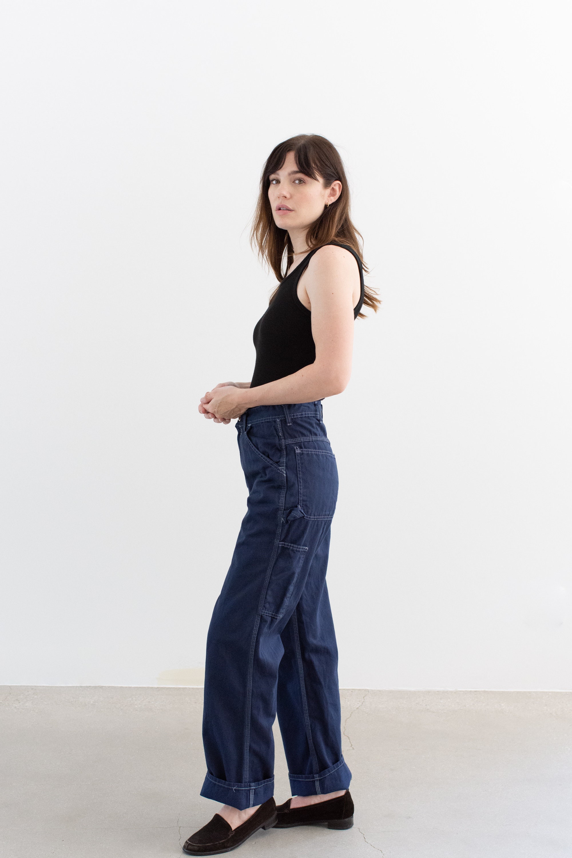 パンツ STONE 80s MARINE TROUSERS NAVY Vintage 26 27 28 Waist