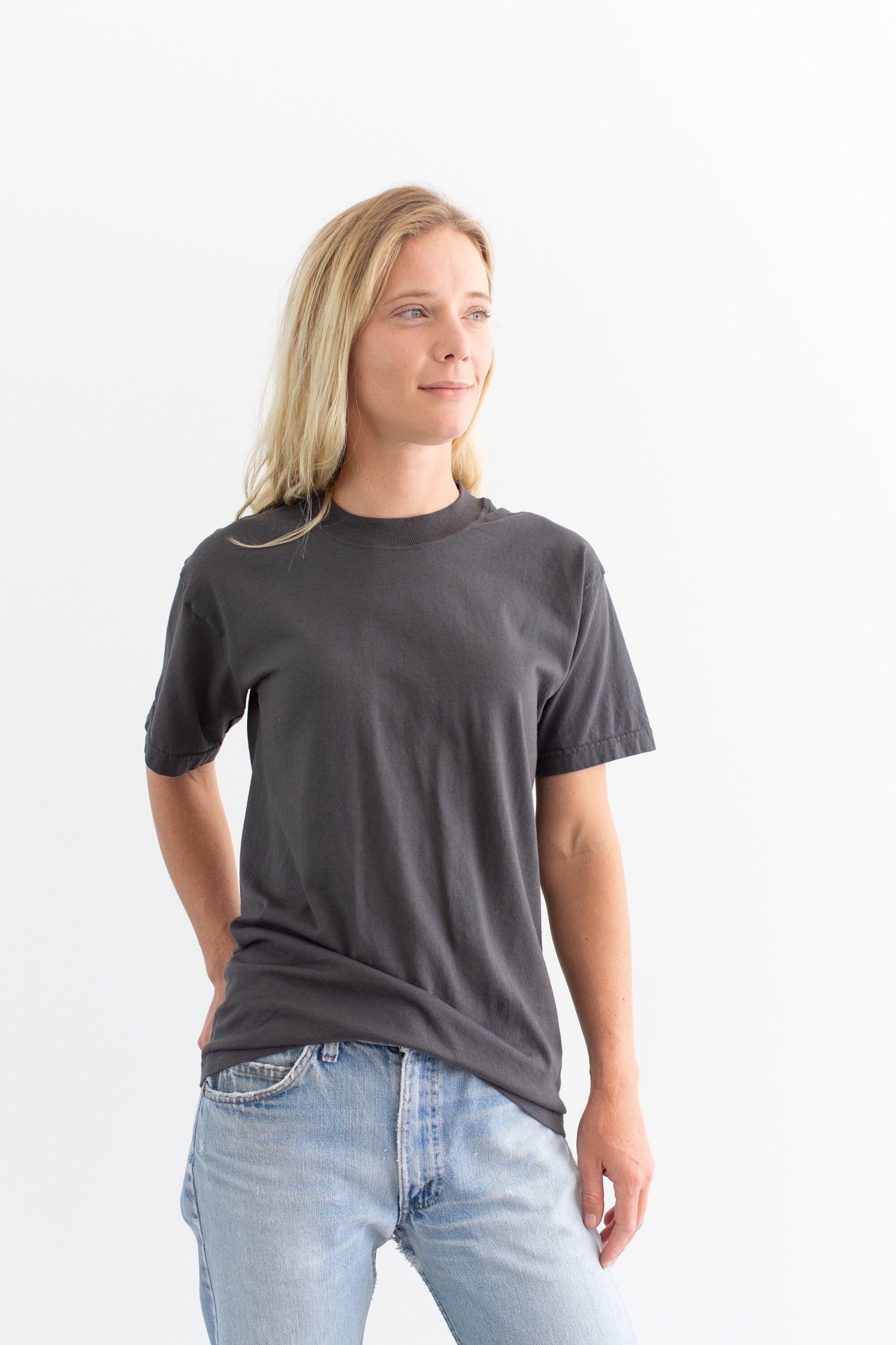 Tシャツ・カットソー [RUSTIC REVERIE]Sweet Coast Oversized Tshirts [Melange Grey] Smoke Grey Zz Oversized T-Shirt