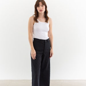 Vintage Overdye Black Sailor Pants 26 27 29 28 30 31 32 33 High Waist Wide Leg Cotton Twill Utility Pant Trouser image 3