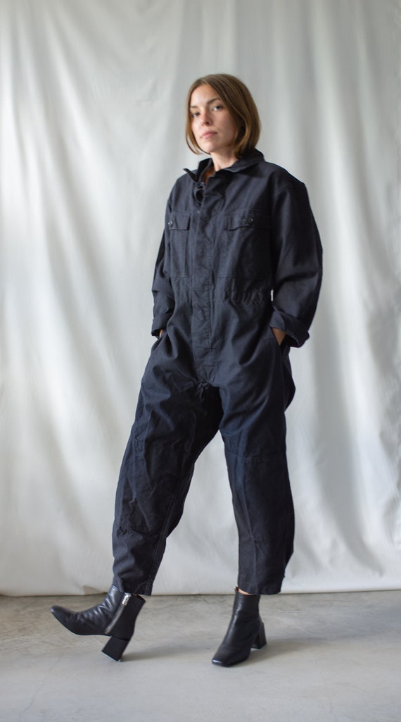 Vintage Black Cotton Coverall | Jump Suit Jumpsui… - image 4
