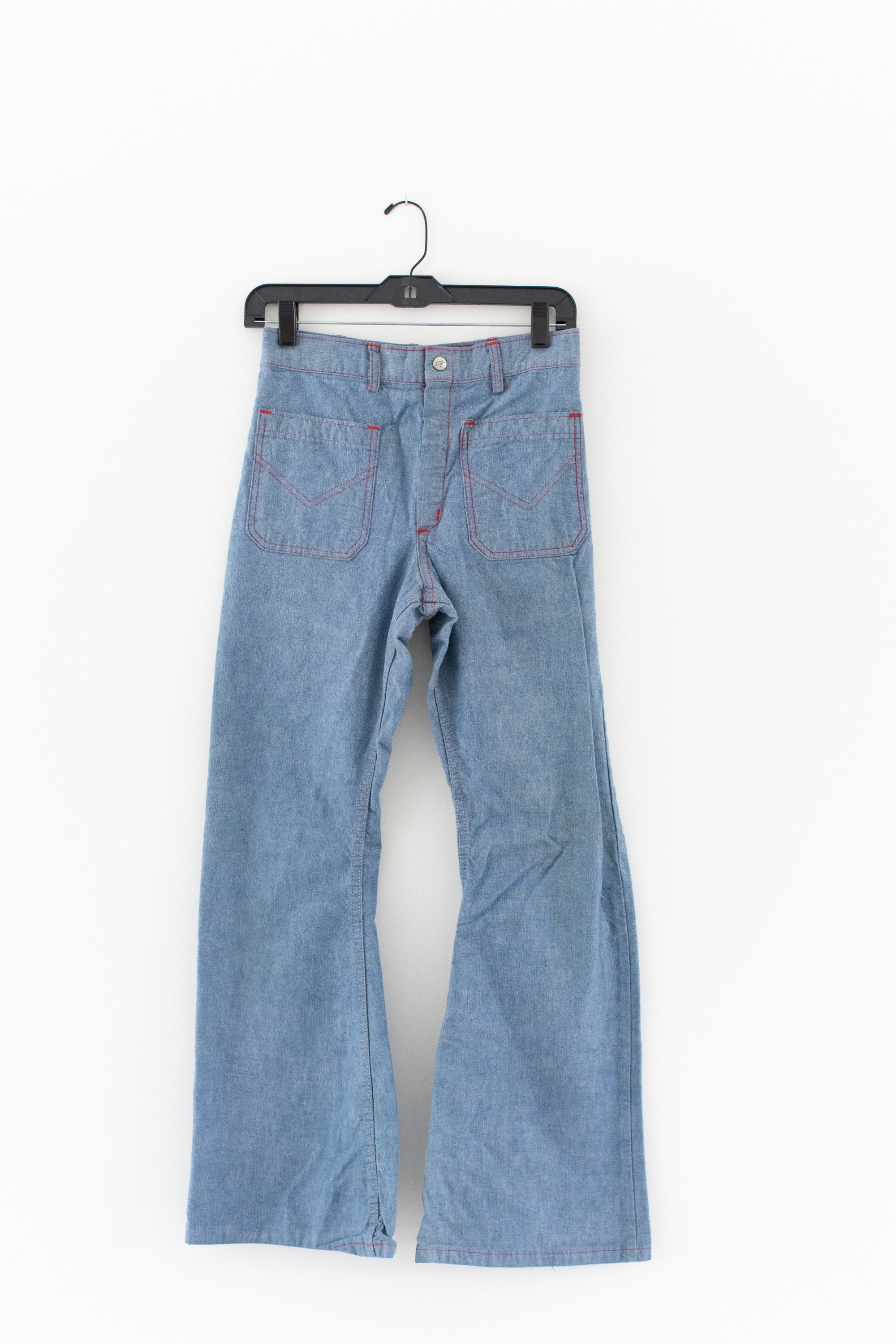 Vintage 27 28 Waist Light Wash Flare Blue Denim | Seafarer