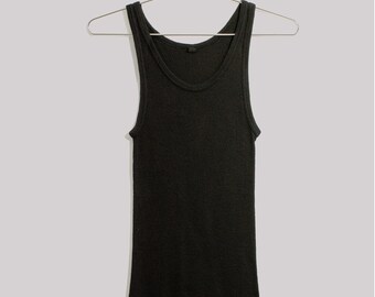 The Corsica Tank in Black | Vintage Rib Knit Tank Top | 100% Cotton Singlet  Undershirt | XS S - Etsy Israel