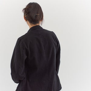 Vintage Black Overdye Classic Chore Blazer Unisex Square Three Pocket Cotton French Workwear Style Utility Work Coat Blazer XS S image 9