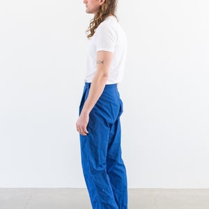 Vintage 29-41 Waist Matisse Blue Workwear Trousers Unisex Lightweight High Waist Cotton Pants Bright Blue Chino Waist image 3