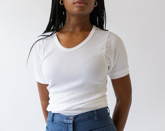 トップス noremid BONE TEE size:S The Berlin Tee | Deadstock Vintage 100% Cotton White Ribbed
