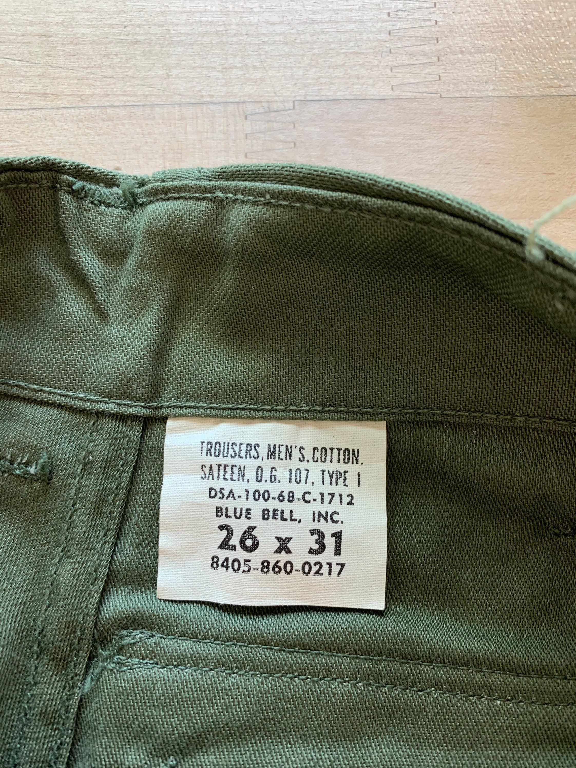 Vintage 25 Waist Army High Waist Pants | OG 107 | 100 Cotton