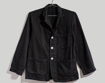 WHOLESALE Lot of 10 XS Vintage Black Overdye Classic Chore Blazer | Unisex Square Three Pocket | Cotton Style Utility Work Coat Blazer