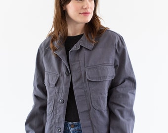 Vintage Grey Two Pocket Blouson Jacket | Unisex Cotton Utility Work | Made in Italy | M | IT491