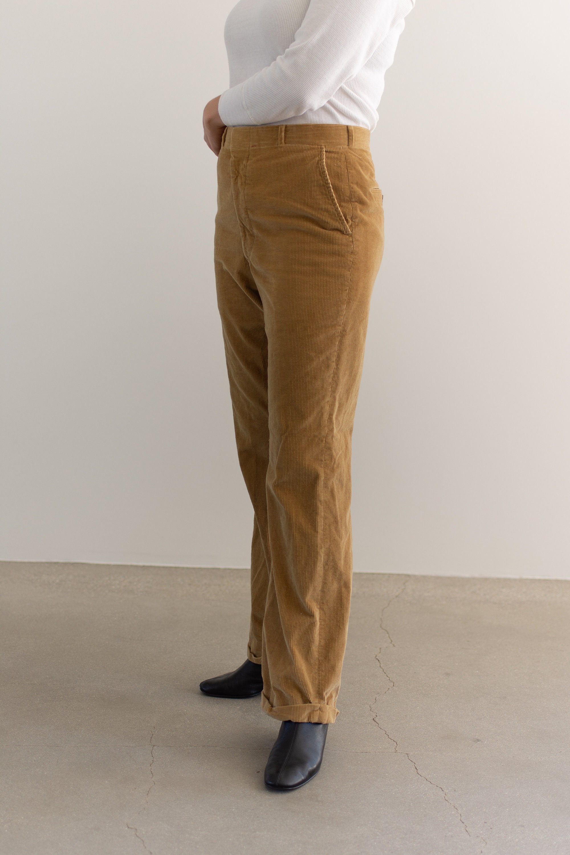 Vintage 32 Waist Mustard Tan Corduroy 