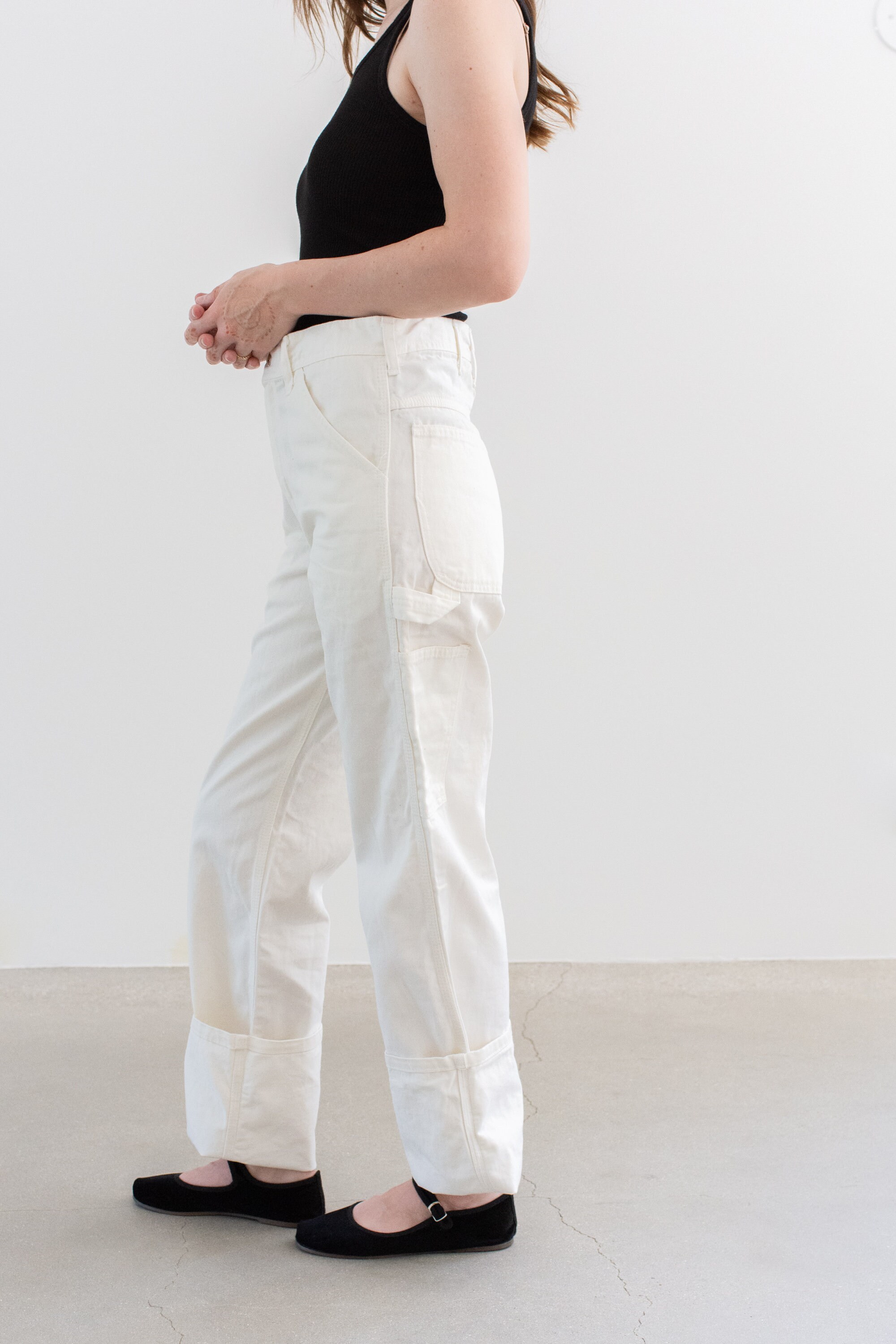 パンツ Cotton Twill Painter Pants (Stone Bio) CIOTA - COTTON TWILL PAINTER PANTS STONE BIO (OFF WHITE