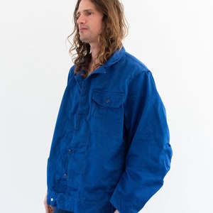 Vintage Matisse Blue Oversized Side Snap Coat Unisex Utility Work Jacket L image 3